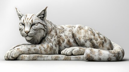 Resting Lynx With Intricate Fur Pattern High Resolution Photo Wildlife Art Illustration