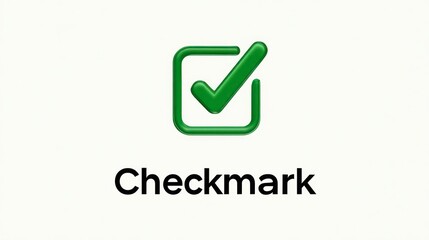 Green Checkmark Icon on White Background Verification Approval Success Symbol for Business a