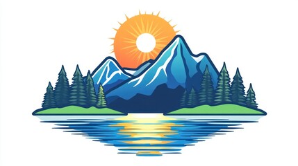 Mountain Lake Sunrise Graphic (2)