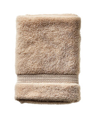 png transparent A soft, beige towel perfect for cozy bathroom decor.