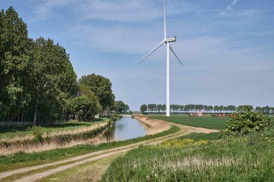 Vattenfall wind turbine near Middelharnis supporting energy transition
