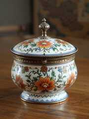 Antique enameled salt box