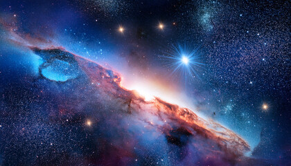 Fototapeta premium deep and far away universe filled with stars nebula and galaxy