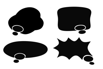 Comic speech bubble text on black and white background,comic bubble chat black and white design illustration,comic speech bubble on black and white image 