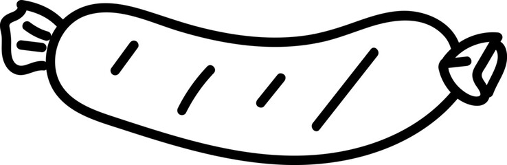 Simple Sausage Outline Drawing