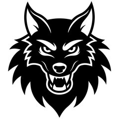 Obraz premium Fierce Wolf Portrait: An intense, detailed, monochrome portrait of a wolf, showcasing its powerful and untamed nature with a focus on sharp features.