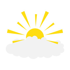Illustration of Sun Behind Clouds