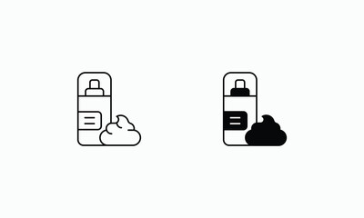 Shaving Foam icons set Line and Glyph black vector icon stock illustration