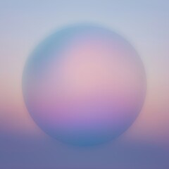 Soft Pastel Gradient Sphere on Blurred Background