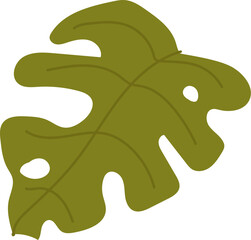 Tropical Leaf Flat Cartoon