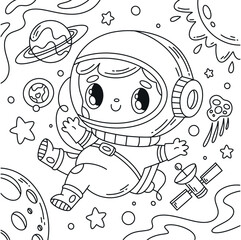 Hand drawn coloring book illustration