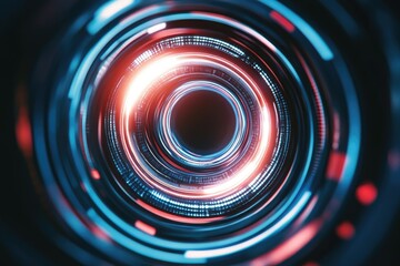 Circular, energetic, glowing rings with vibrant colors, forming a complex, dynamic pattern.  Concentric circles create a sense of depth and movement