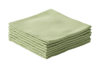 Stack of Green Terry Cloth Napkins Kitchen or Bath