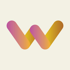 W letter logo, vector gradient illustration