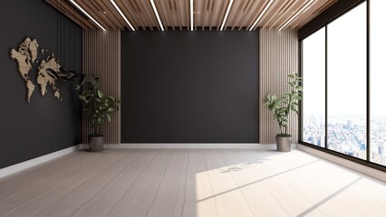 blank wall for logo mockup in the office