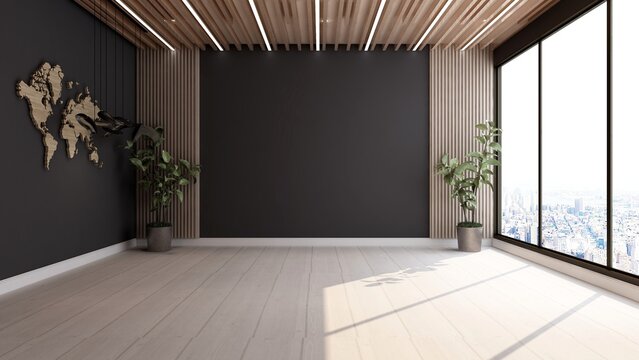 blank wall for logo mockup in the office