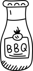 Hand-drawn BBQ Sauce Bottle