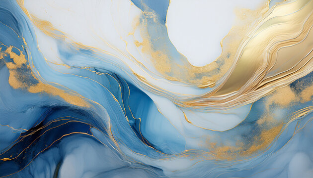abstract blend of soft colors creating a serene backdrop with hints of blue and gold