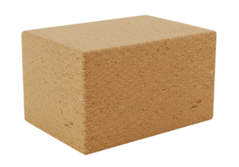 Single Cork Block on Transparent Background for Support and Alignment