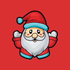 Santa christmas illustration clip art design vector