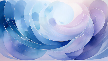 Fototapeta premium abstract watercolor gradient featuring circular forms in soft blue and lavender tones evokes a minimalist serene ambiance