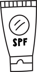 Sunscreen Tube Simple Lineart
