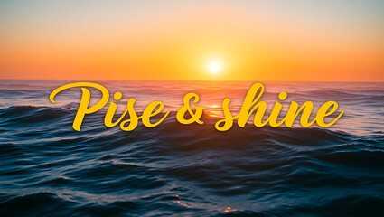 Sunrise Over Ocean Waves at Morning Beach: Tranquil Inspiration with Warm Colors and Motivational Reflection