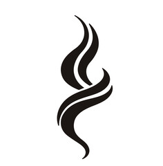 Fototapeta premium Modern illustration presents a black and white coffee and tea cup collection, complete with a black symbol that releases steam, smoke, and aroma, isolated on a white background