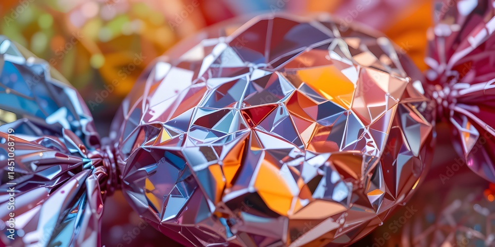 Aufkleber Shiny Candy Wrapper Close-up, Bright Metallic Crumples Texture. Reflected Light Patterns Highlighted. Abstract Foil. Bright Package Texture. Great For Backgrounds Or Visual Elements.