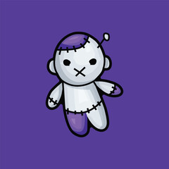 Halloween witchcraft doll illustration clip art design vector