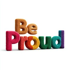 Rainbow Fluffy Be Proud Text on White,International Day Against Homophobia