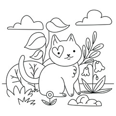 Hand drawn coloring book illustration