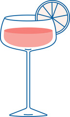 Fototapeta premium Cocktail Glass Line Art