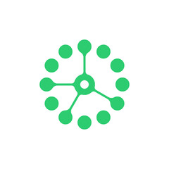 Modern Green Abstract Network Connection Logo