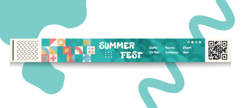 Colorful and modern event for entrance summer festival template vector