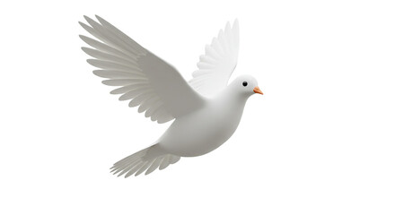 Fototapeta premium White dove bird in flight isolated on transparent background, perfect for peace-themed designs, bird symbols, spiritual visuals, and nature or freedom-related branding