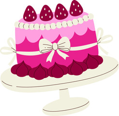 Strawberry Cake On Stand