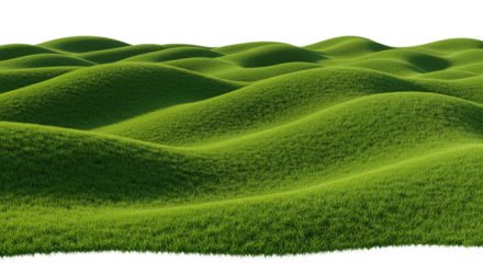 Undulating Green Hills Isolated Landscape Nature Background Grass Field
