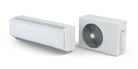 Air Conditioner System isolated on white, 3d illustration