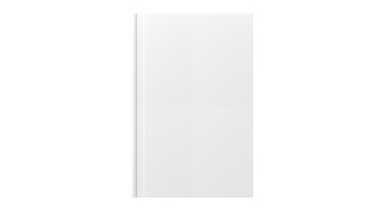 A simple isolated white book cover with a blank front isolated on transparent background	
