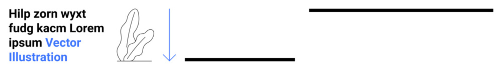 Simple cactus outline paired with minimalist downward arrow element. Ideal for direction, growth, nature, simplicity, modern themes, guidance, eco-friendly graphics, simple landing page