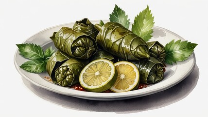 Delicious Stuffed Grape Leaves with Lemon and Olives Authentic Mediterranean Cuisine