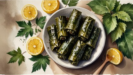 Delicious Stuffed Grape Leaves with Lemon and Olives Authentic Mediterranean Cuisine