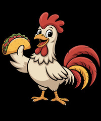 Cute Chicken Eating Taco funny taco lover