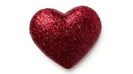 Fototapeta premium Metallic red nail polish with heart texture on a white background generative ai