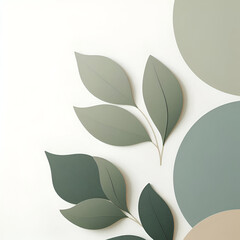 Modern Minimalist Green Leaves Illustration – Nature Art Design