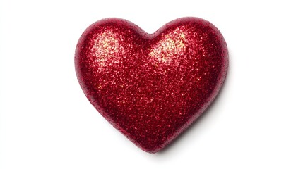 Fototapeta premium Metallic red nail polish with heart texture on a white background generative ai