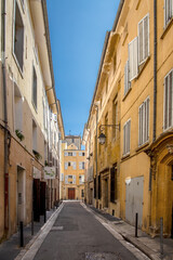 old houses in the living area of the old town in Aix en provence