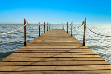 Fototapeta premium anding stage with view over the ocean