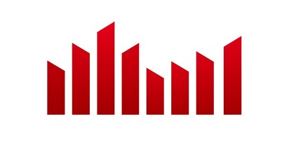 Professional Bar Chart Trend Icon in Flat Glyph Style for Data Analysis and Reporting
